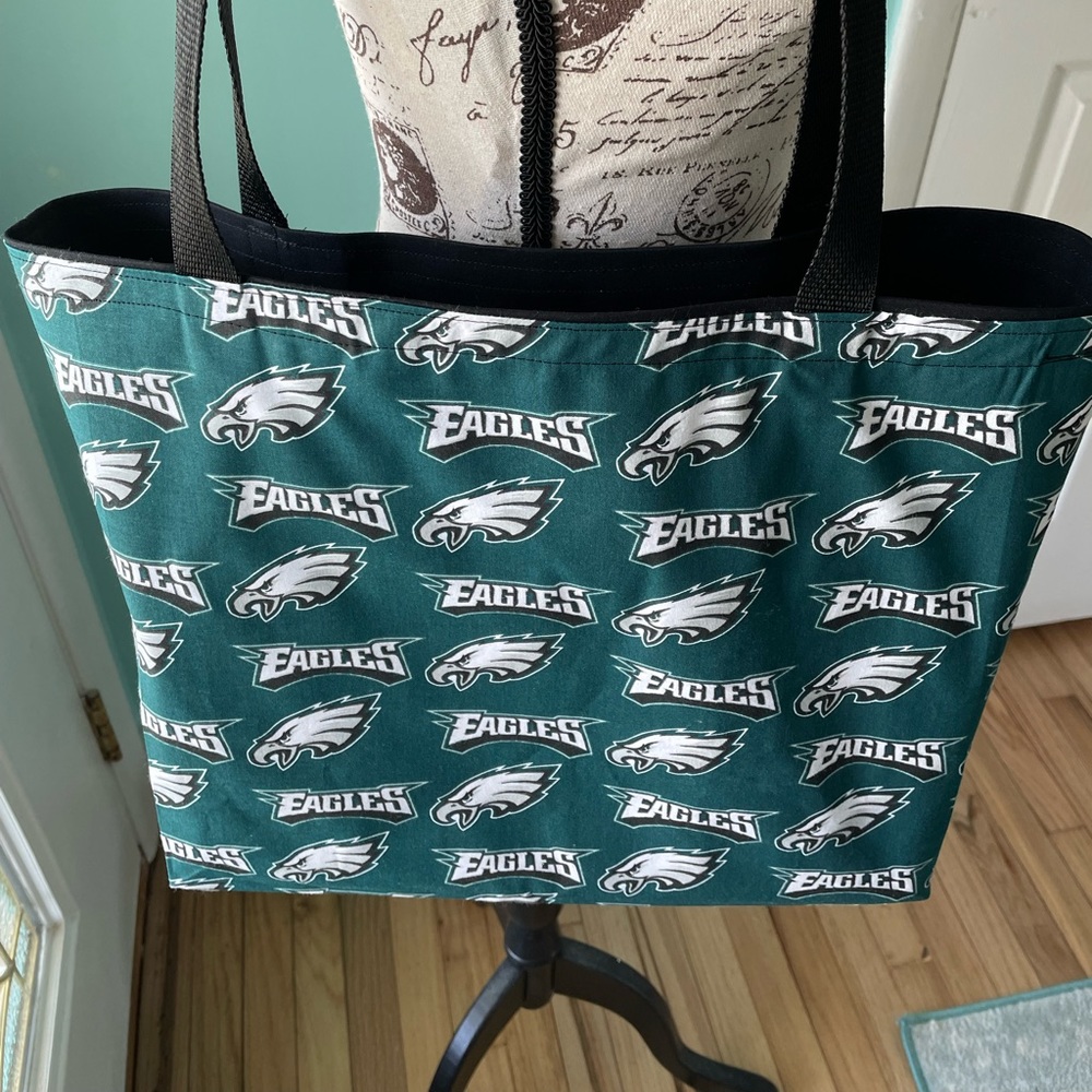 Eagles Fabric Large Handmade Tote w/Inside Pockets